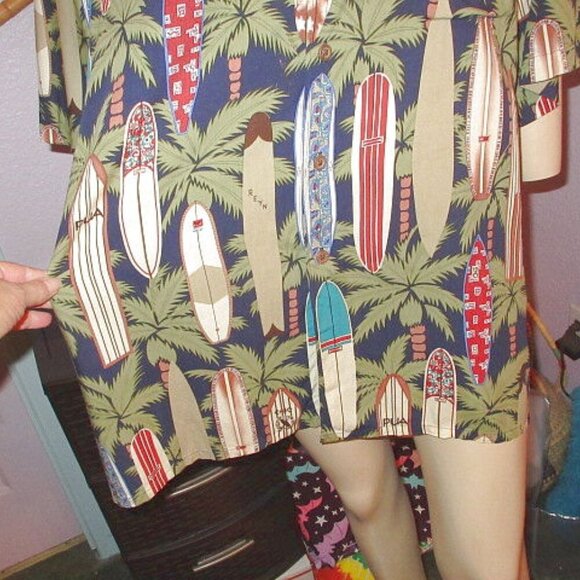Vtg Reyn Spooner Men's Hawaiian Shirt Size XL Surfboards Button Up Camp Resort - Picture 4 of 11